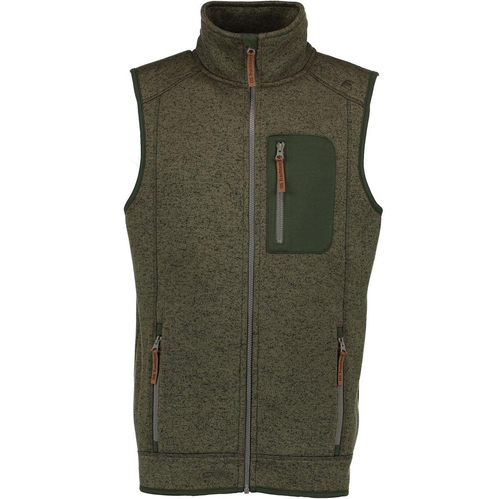 OS-Trachten® Strickfleece Weste oliv Herren Fleeceweste