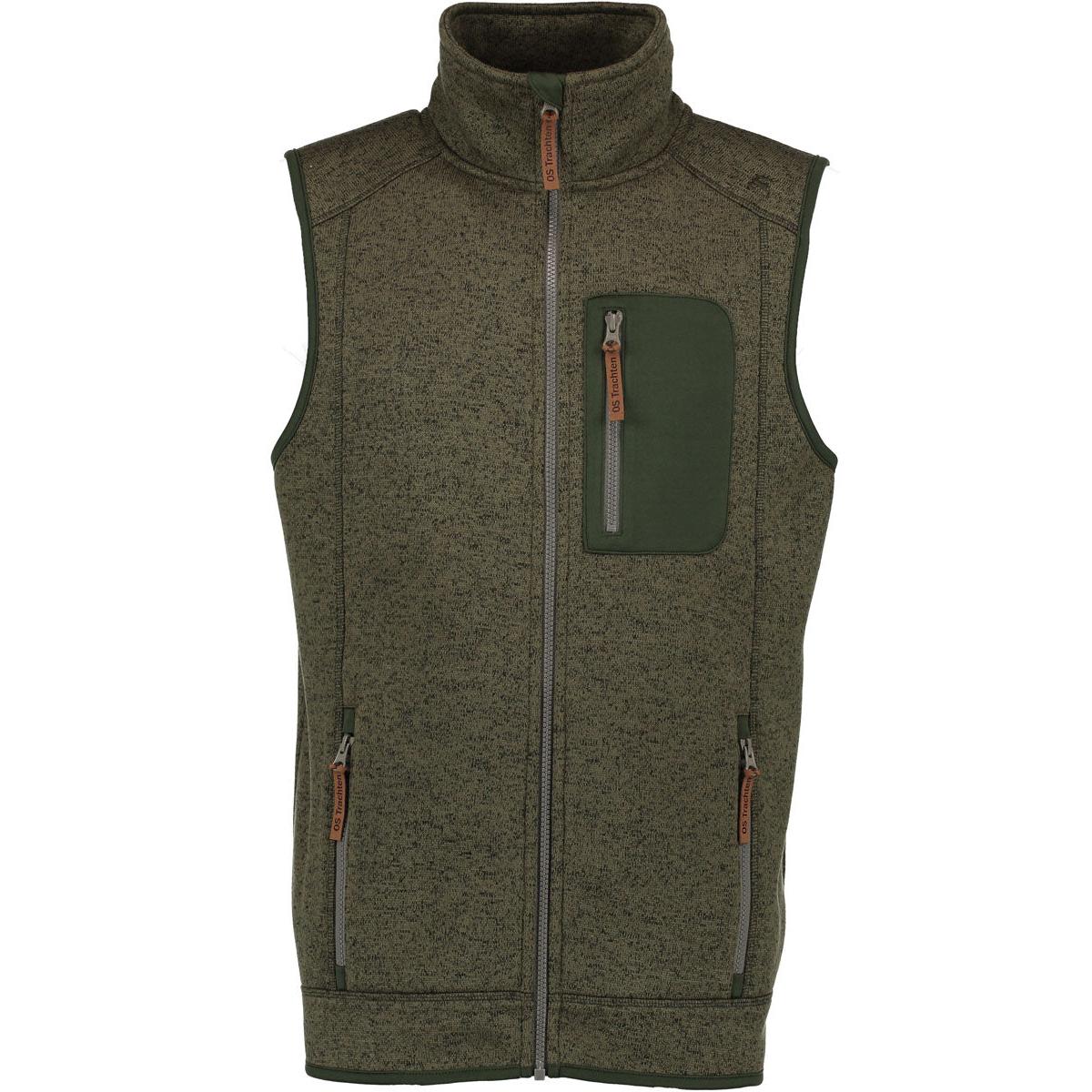 OS-Trachten® Strickfleece Weste oliv Herren Fleeceweste