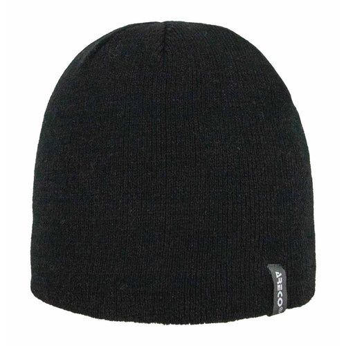 Unisex Beanie von ARECO® mit Strickstruktur und Microfleece – Vorderansicht