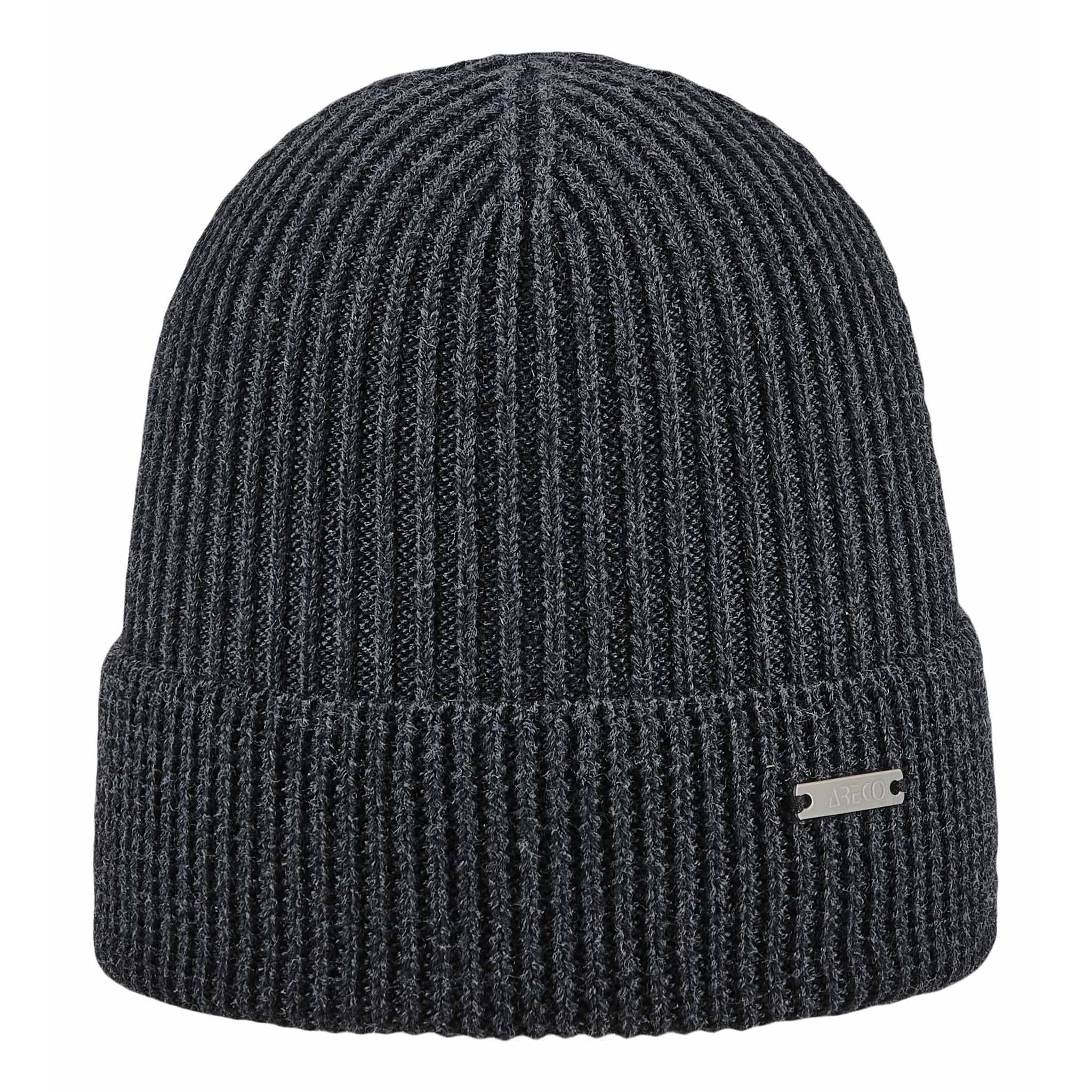 Herren Beanie aus Merinowolle in klassischem Design – Vorderansicht