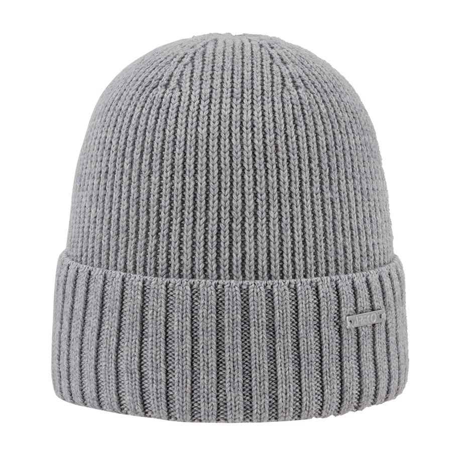 Herren Beanie aus Merinowolle in klassischem Design – Vorderansicht