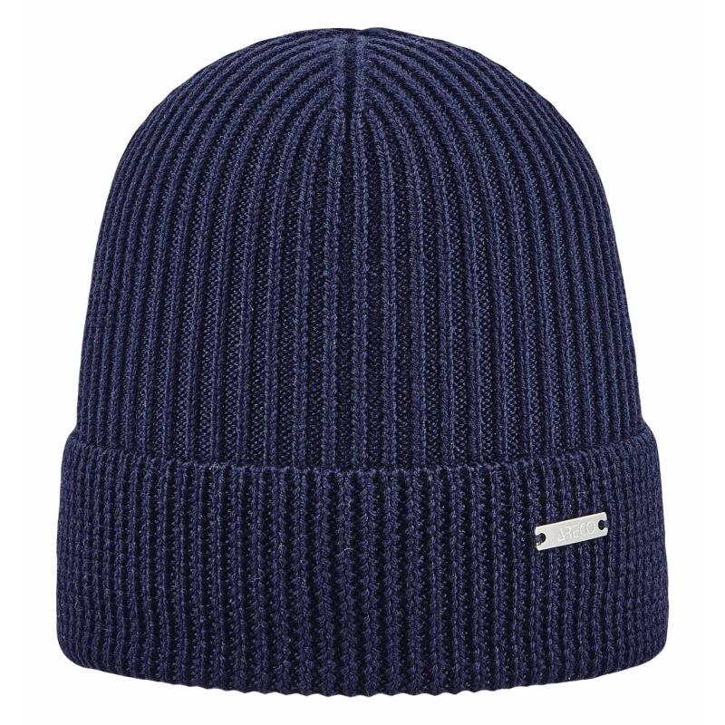 Herren Beanie aus Merinowolle in klassischem Design – Vorderansicht