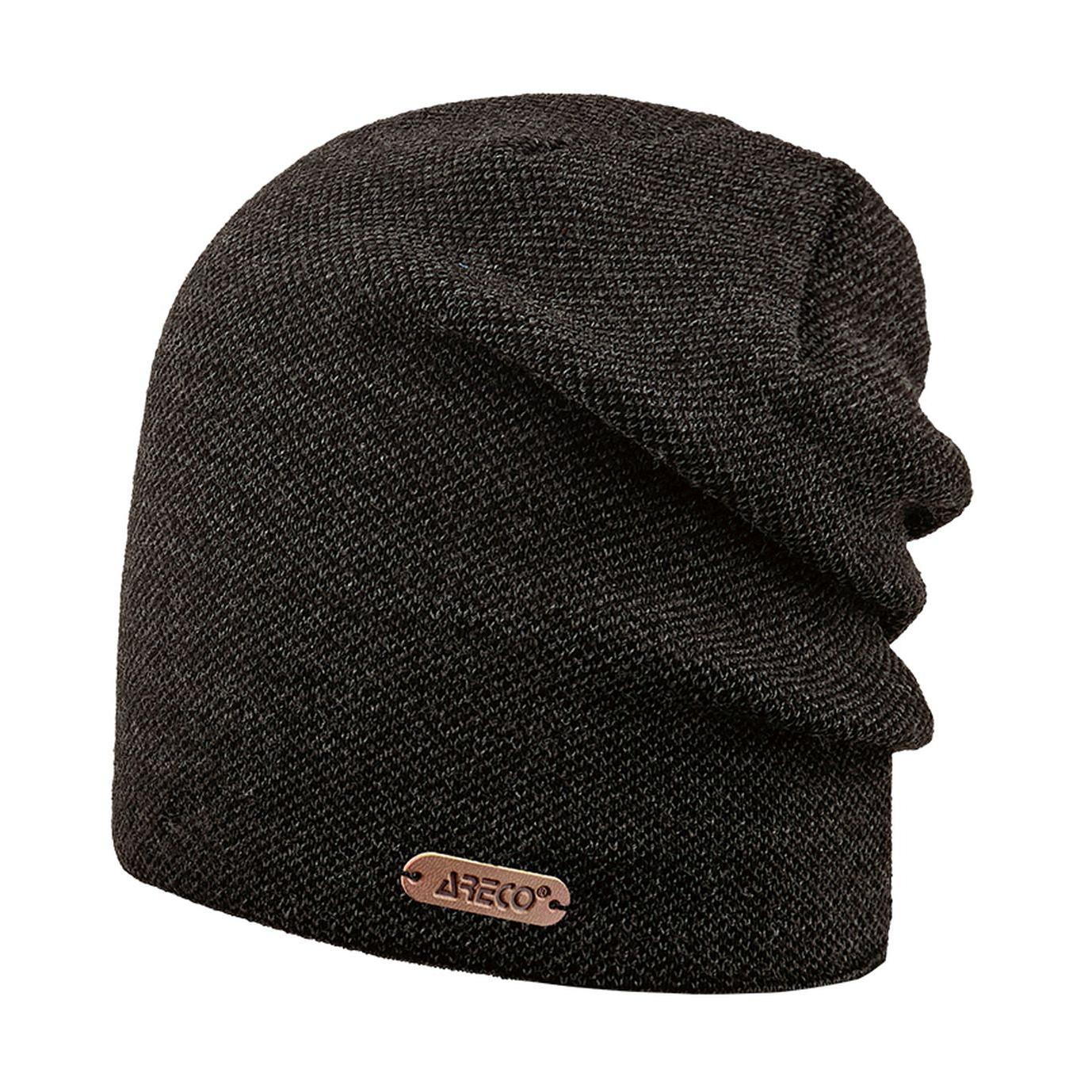 ARECO® Herren Beanie – Frontansicht der dehnbaren Softacryl-Mütze