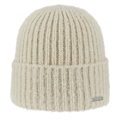 Damen Beanie Fleecy – Vorderansicht in neutraler Farbe
