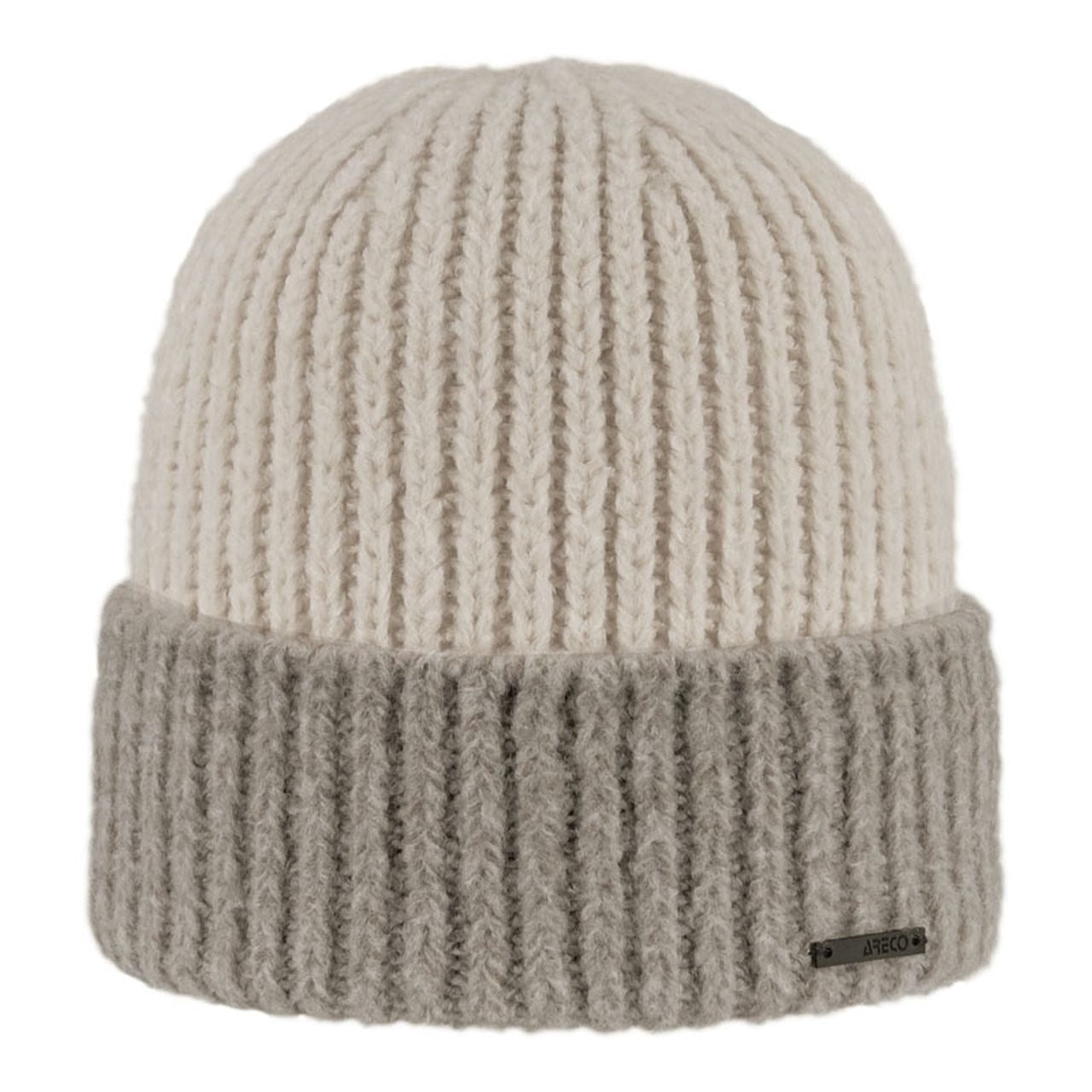 Damen Beanie Fleecy – Vorderansicht in neutraler Farbe