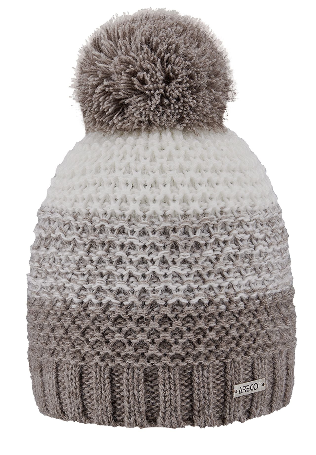 ARECO Damen Bommelmütze 7743  Mütze Pudelmütze Wintermütze