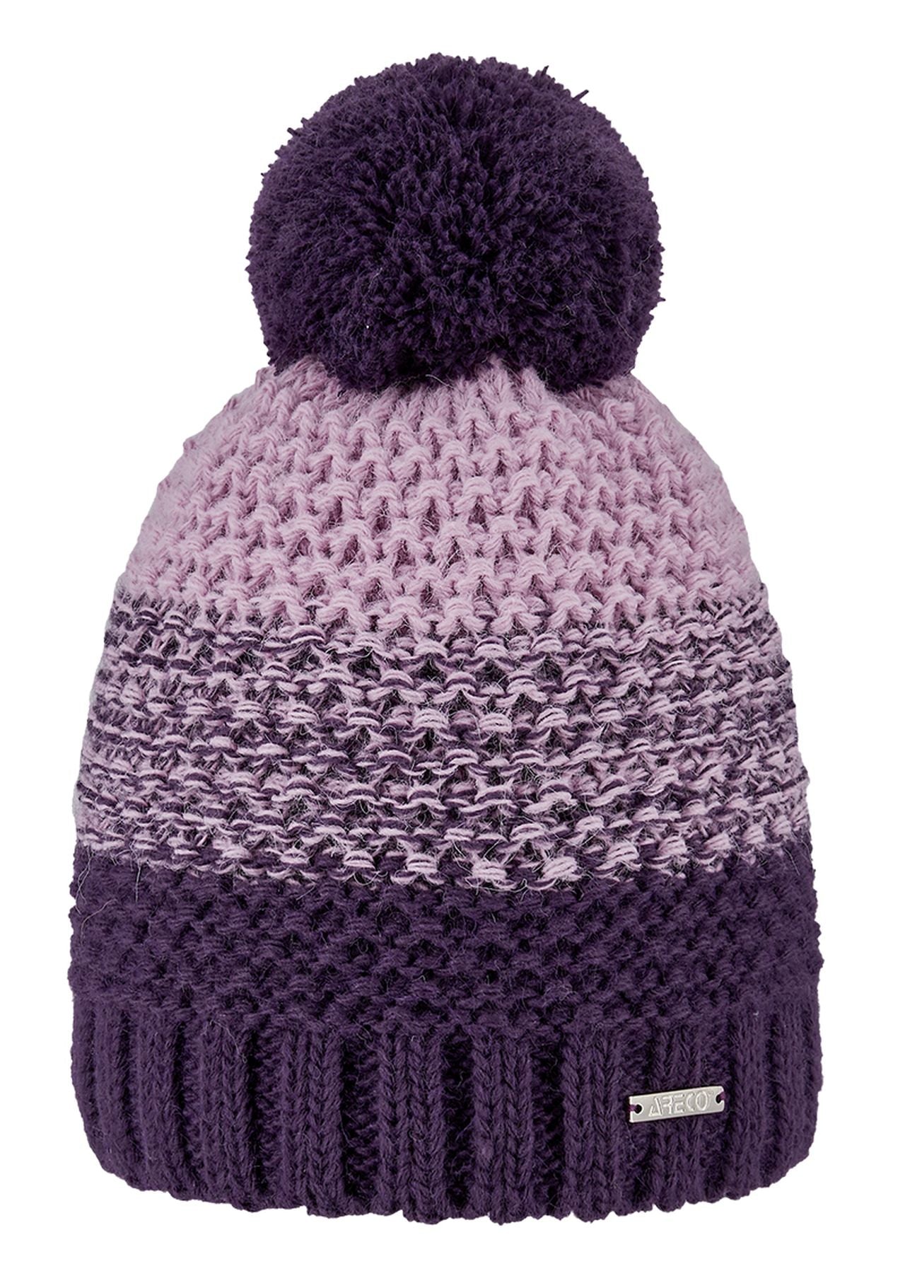 ARECO Damen Bommelmütze 7743  Mütze Pudelmütze Wintermütze