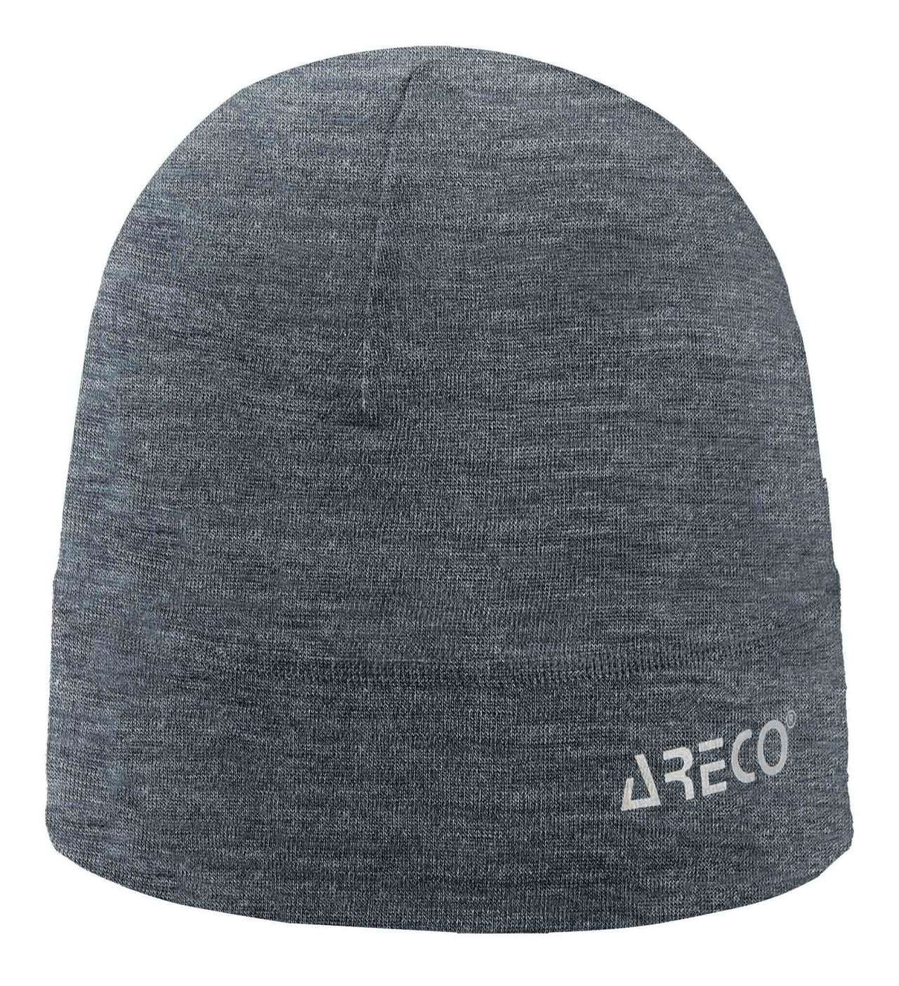 Dünne Laufmütze von ARECO® aus 100 % Merinowolle – Vorderansicht