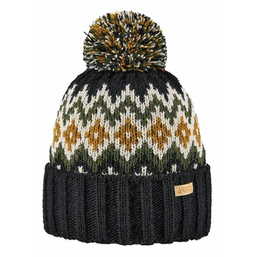 ARECO® Norweger-Strickmütze – Vorderansicht mit winterlichem Karo-Muster