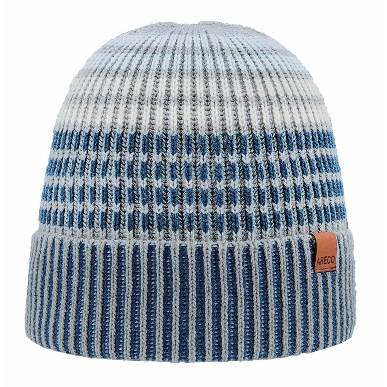 ARECO® Herren Beanie – Frontansicht der Mütze mit Fleeceband