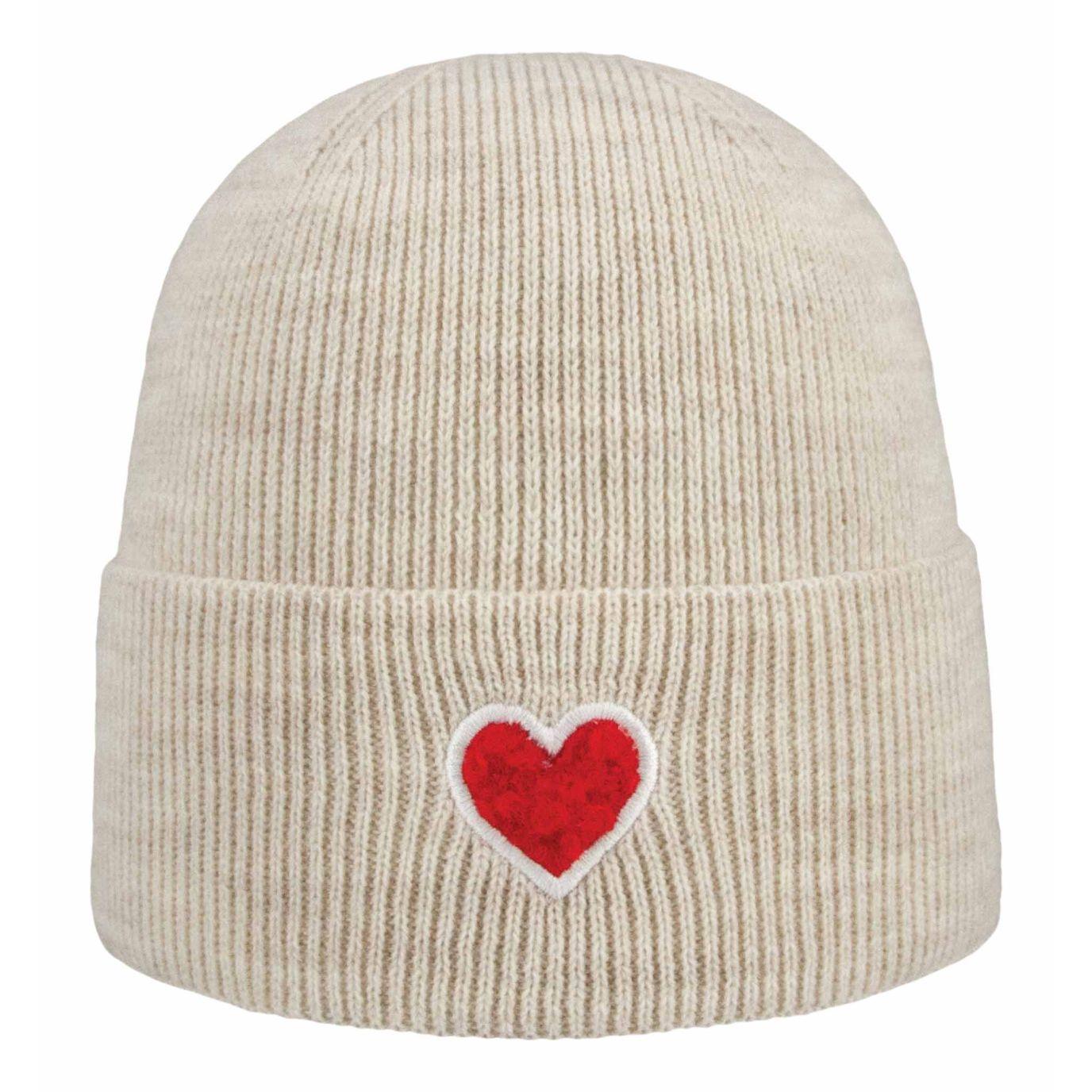 Vorderansicht der Kinder Beanie mit Herz von ARECO®