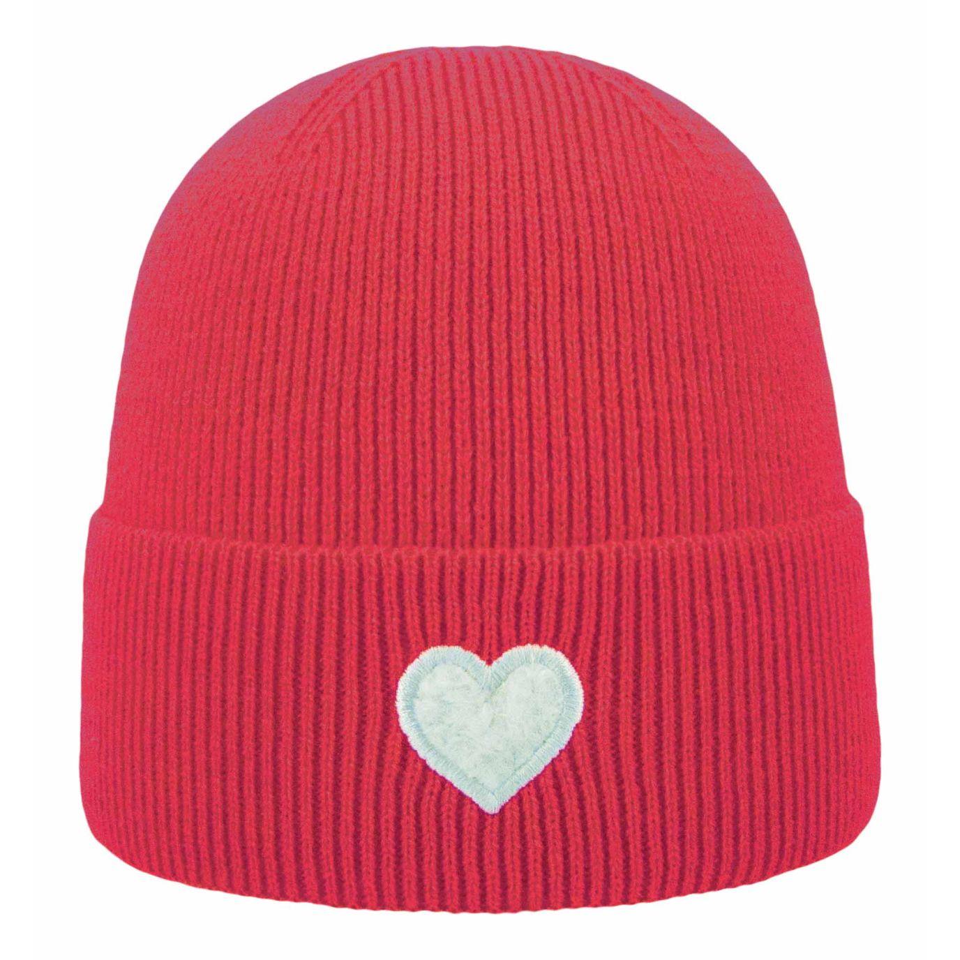 Vorderansicht der Kinder Beanie mit Herz von ARECO®