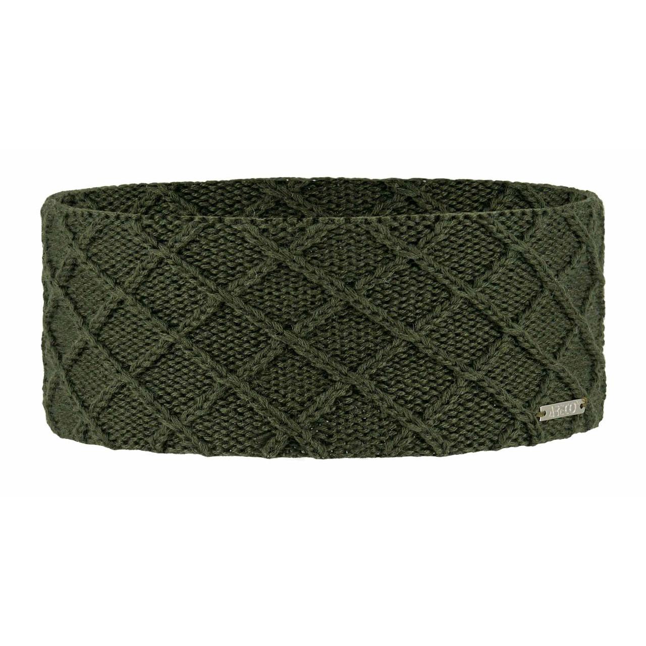 Stirnband Merino Damen – Vorderansicht mit gestrickter Außenseite