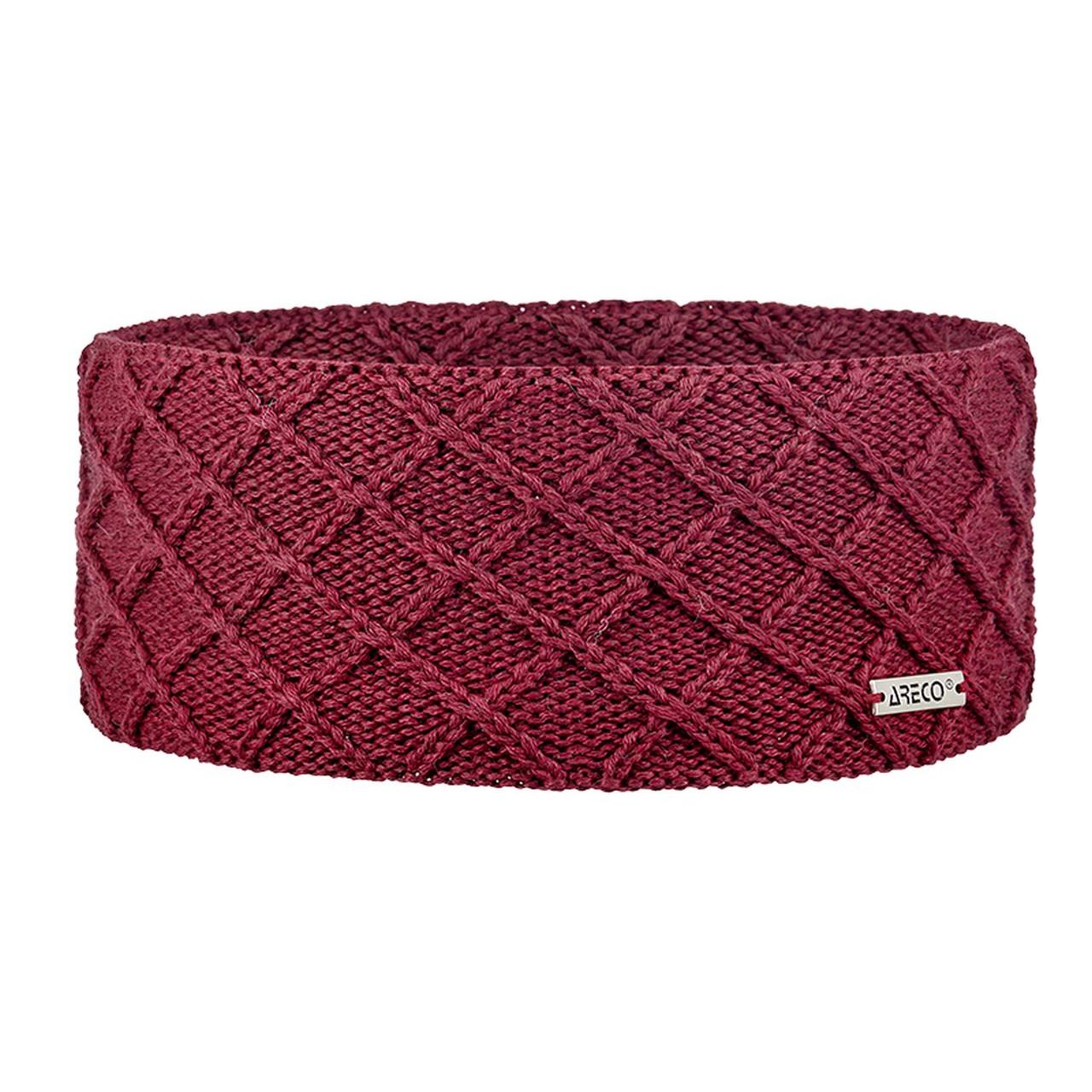 Stirnband Merino Damen – Vorderansicht mit gestrickter Außenseite