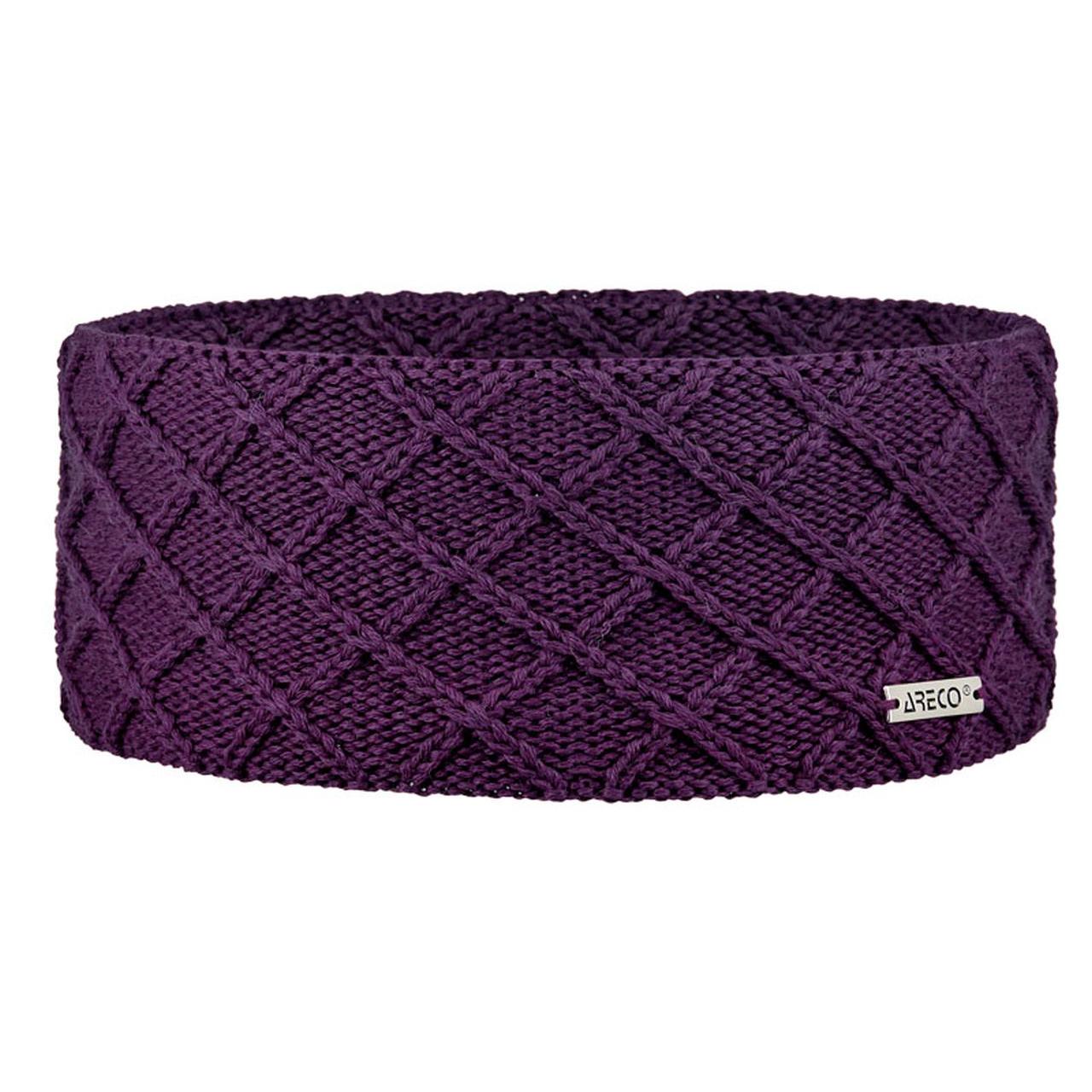 Stirnband Merino Damen – Vorderansicht mit gestrickter Außenseite