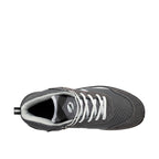 Draufsicht Sicherheitsschuh AXIS GREY MID mit grauer Schnürung und gepolstertem Einstieg