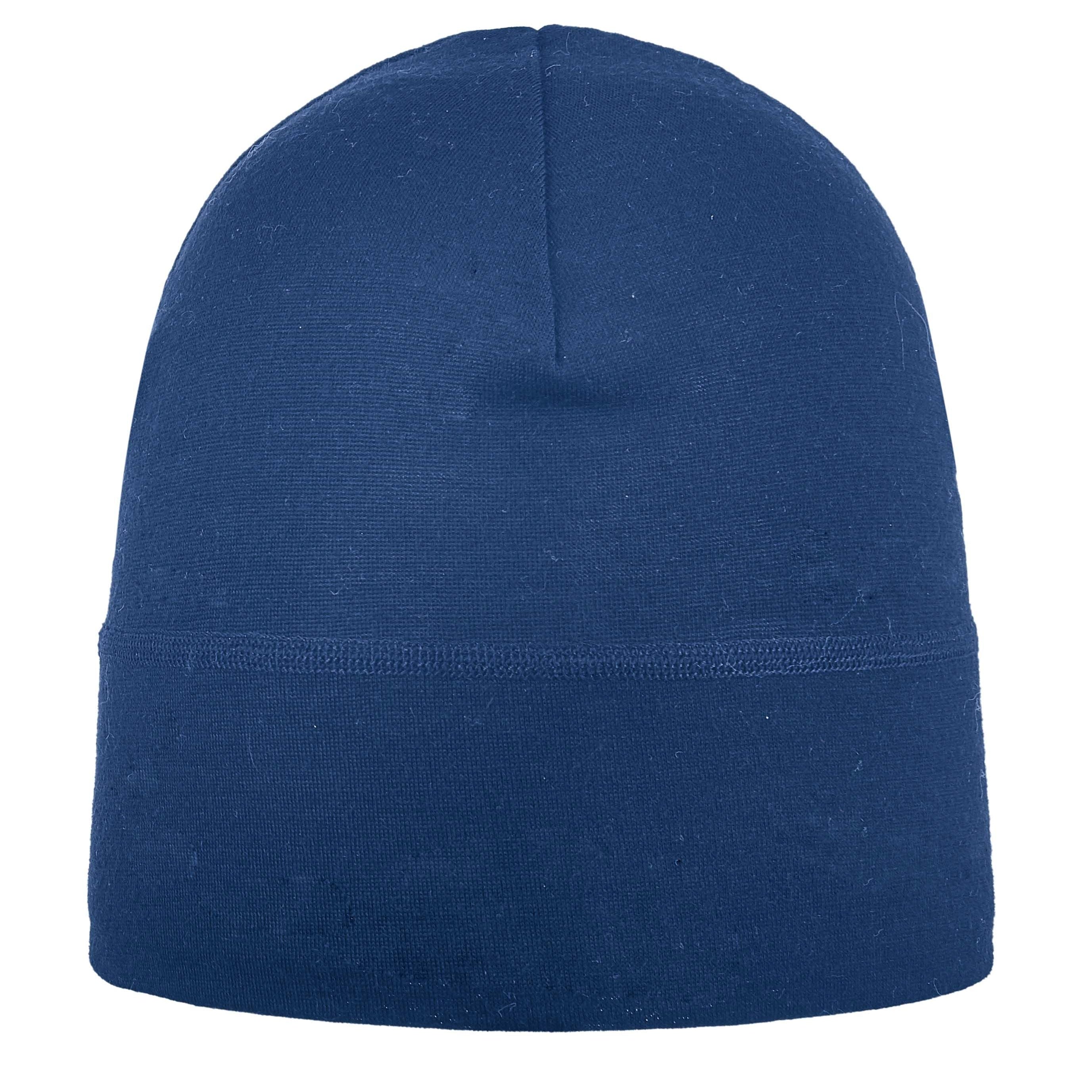 Petrolfarbene ARECO Merino-Laufmütze in one size, Vorderansicht