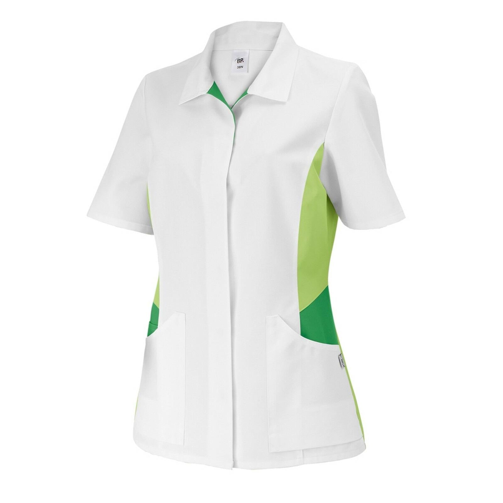 BP® Damen-Kasack 1665 weiß / hellgrün regular fit Damen Kasack