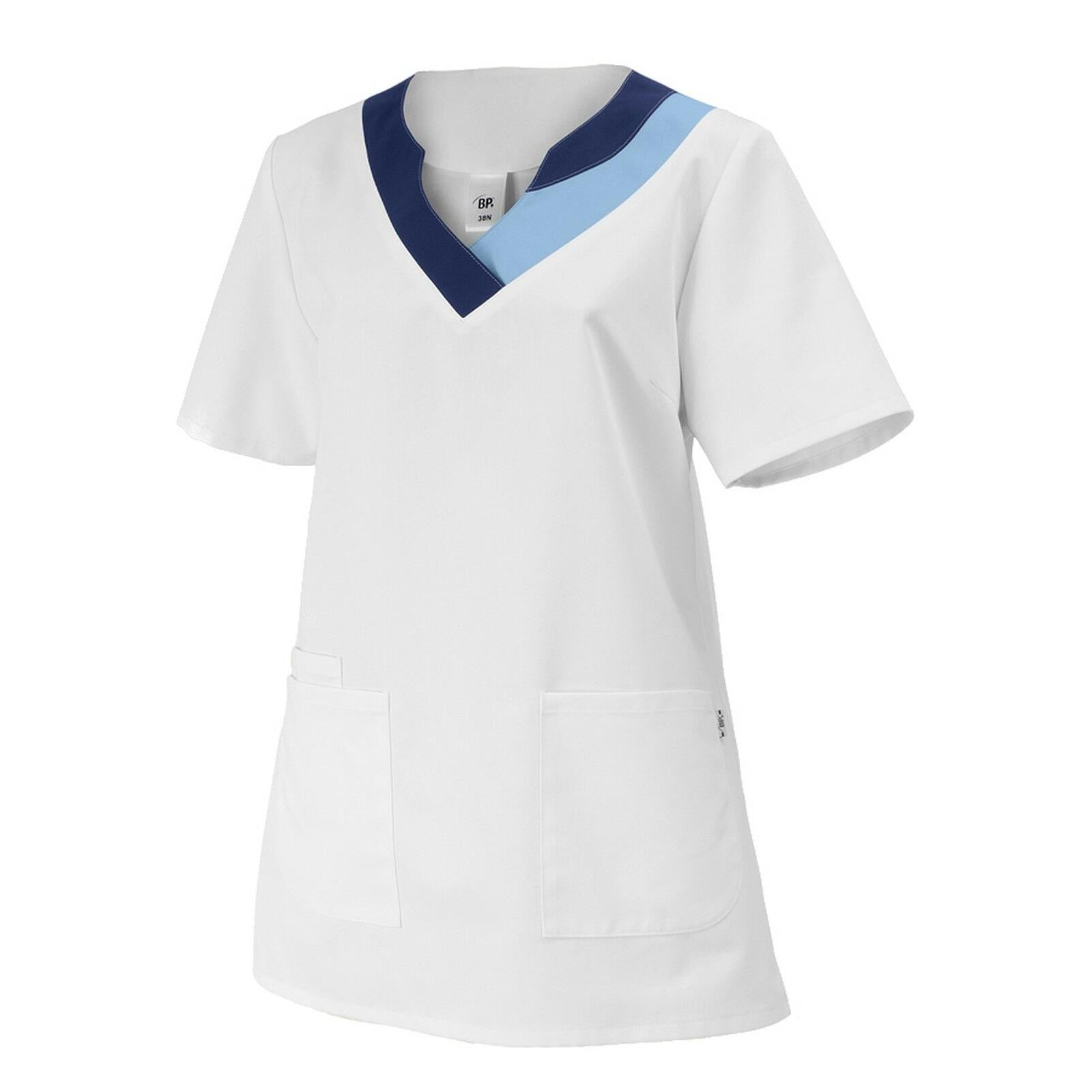 BP® Damen-Schlupfkasack 1664 weiß / hellblau relaxed fit Damen Kasack