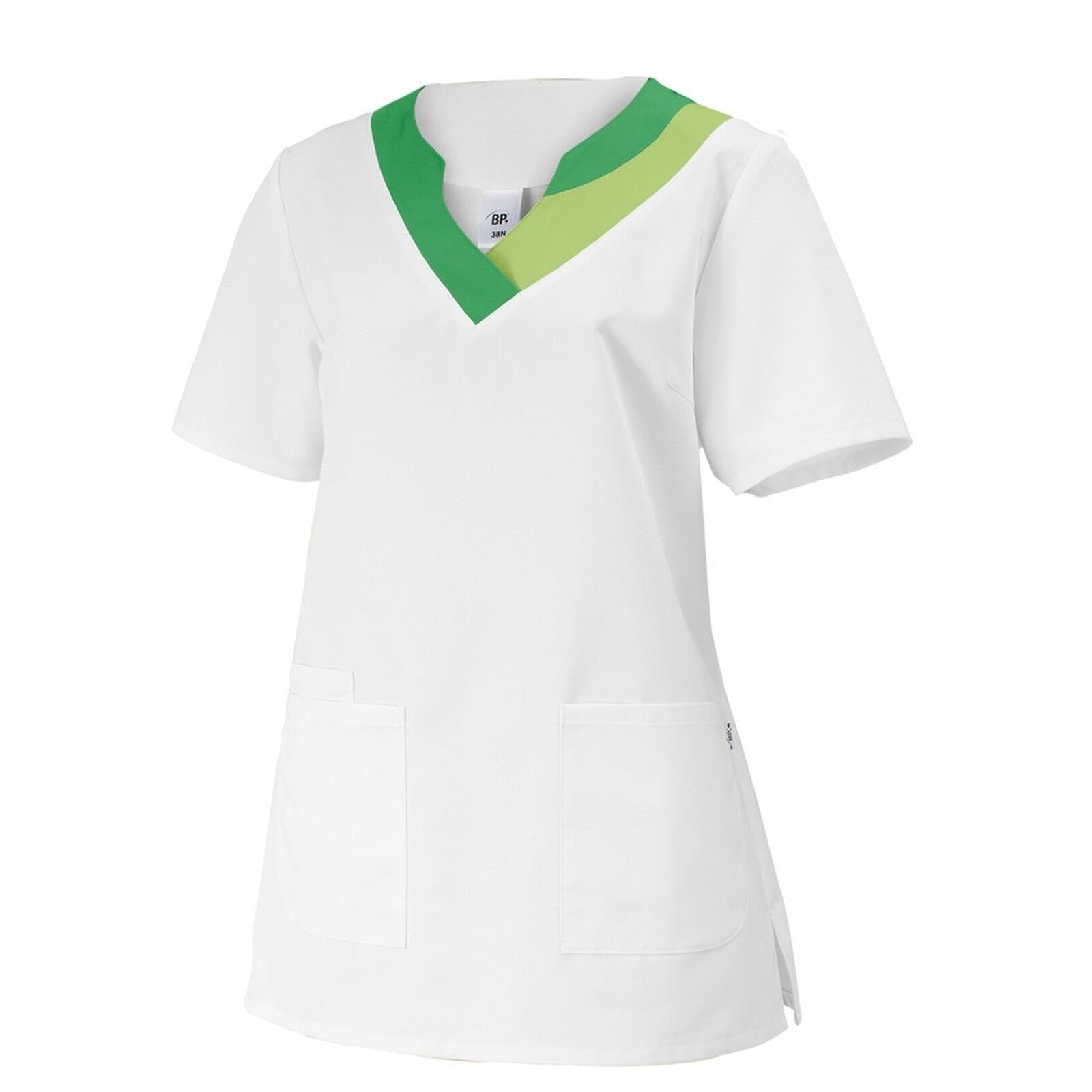 BP® Damen-Schlupfkasack 1664 weiß / hellgrün relaxed fit Damen Kasack