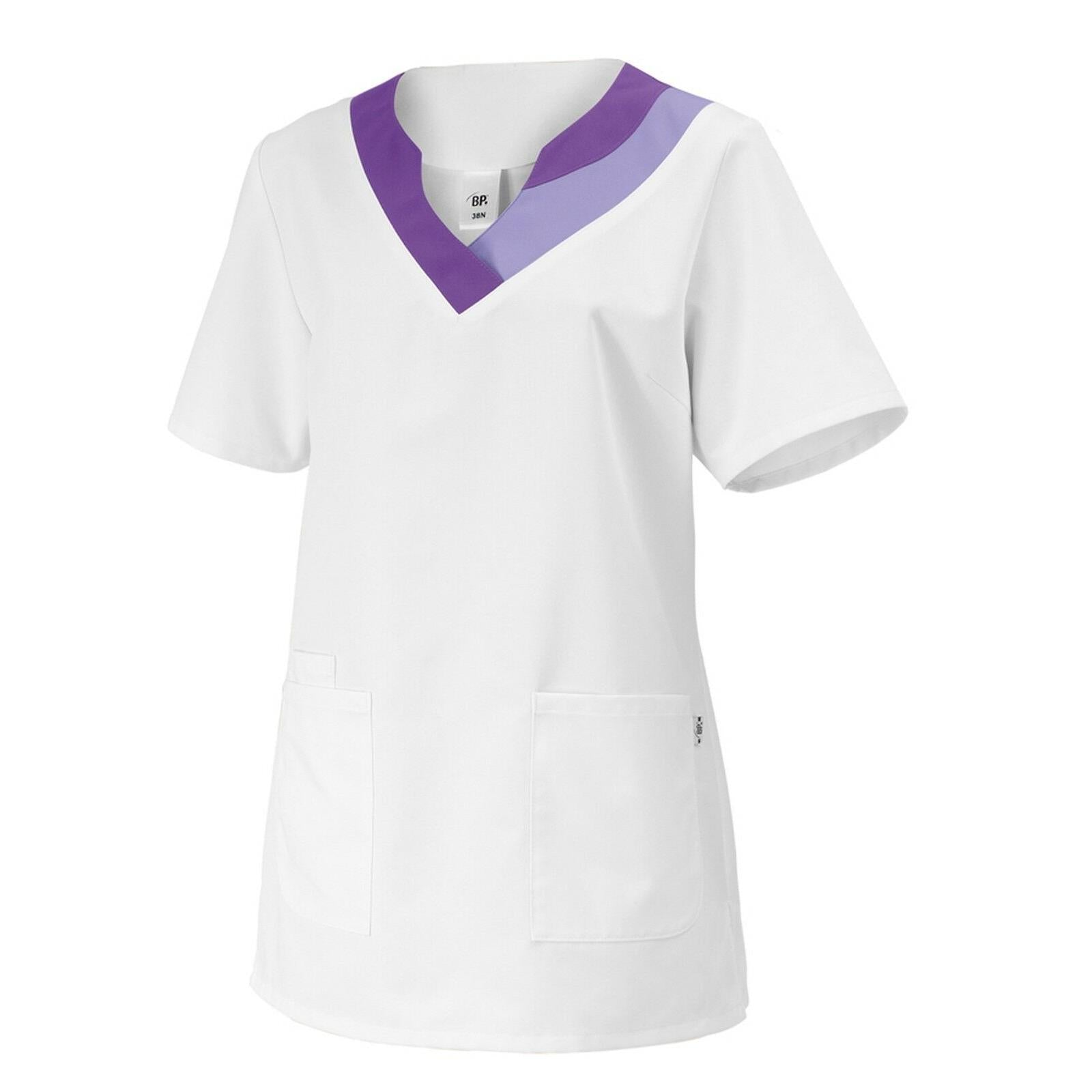 BP® Damen-Schlupfkasack 1664 weiß / lila relaxed fit Damen Kasack