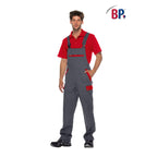 BP® Komfort-Cargo-Latzhose m. Knietasche 1844 dunkelgrau / rot regular fit Berufshose