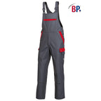 BP® Komfort-Cargo-Latzhose m. Knietasche 1844 dunkelgrau / rot regular fit Berufshose