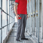 BP® Komfort-Cargohose m. Knietasche 1815 dunkelgrau / rot regular fit Berufshose