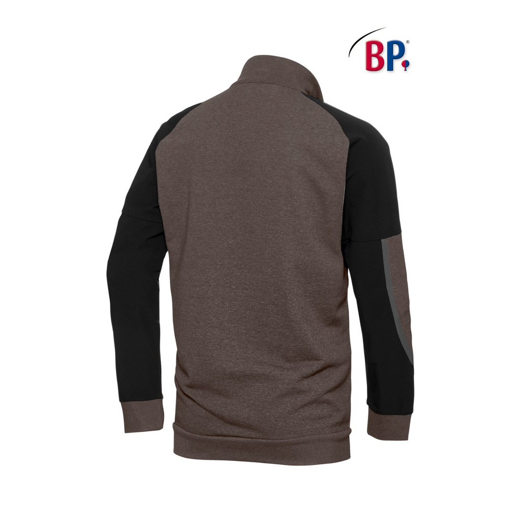 BP® Sweatshirt-Troyer 1828 falke/schwarz unisex modern fit Troyer Sweater