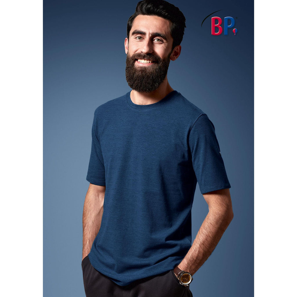 BP® T-Shirt für Sie & Ihn 1714 space blau Stretch Shirt modern fit