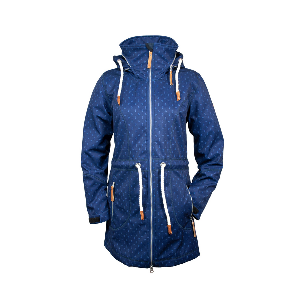 Brigg Damen Softshellmantel STINE – wasser- und windabweisend mit regulierbarer Kapuze