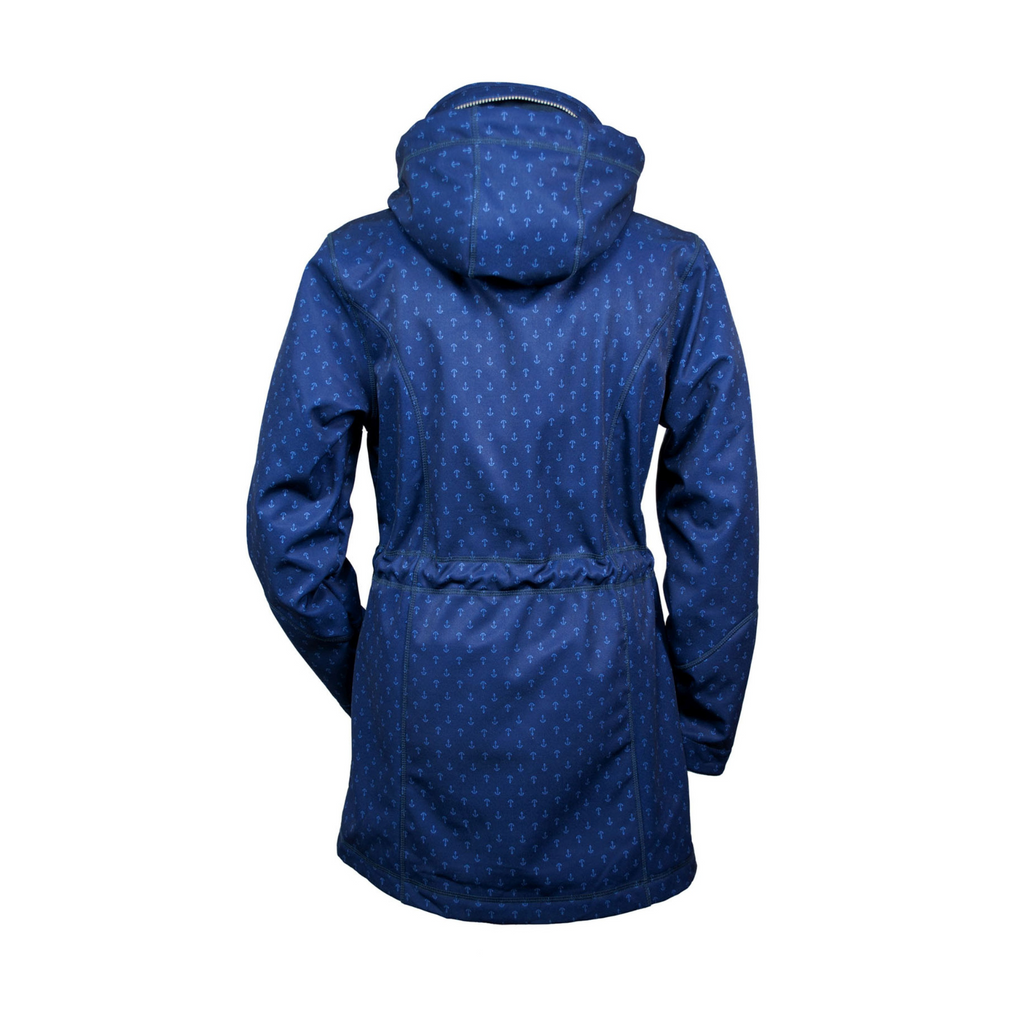 Brigg Damen Softshellmantel STINE – Rückseite mit Kapuze und Kordelzug für individuelle Passform