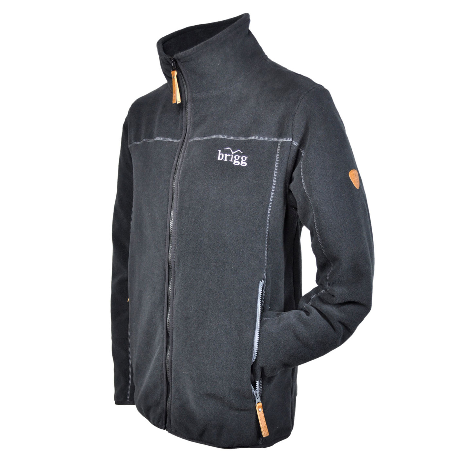 Seitenansicht der Brigg Fleecejacke TILL für Herren in Grau