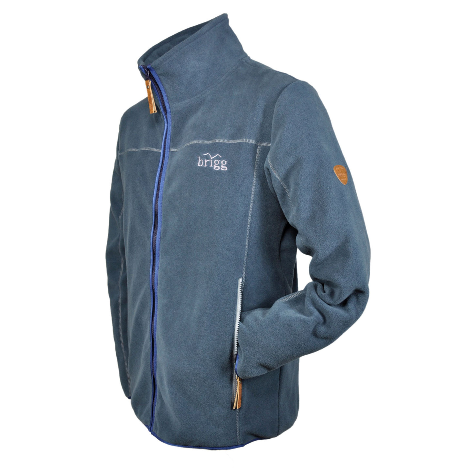 Seitenansicht der Brigg Fleecejacke TILL für Herren in Blau