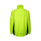 Rückansicht der Brigg Herrenjacke in Neongelb mit reflektierenden Elementen