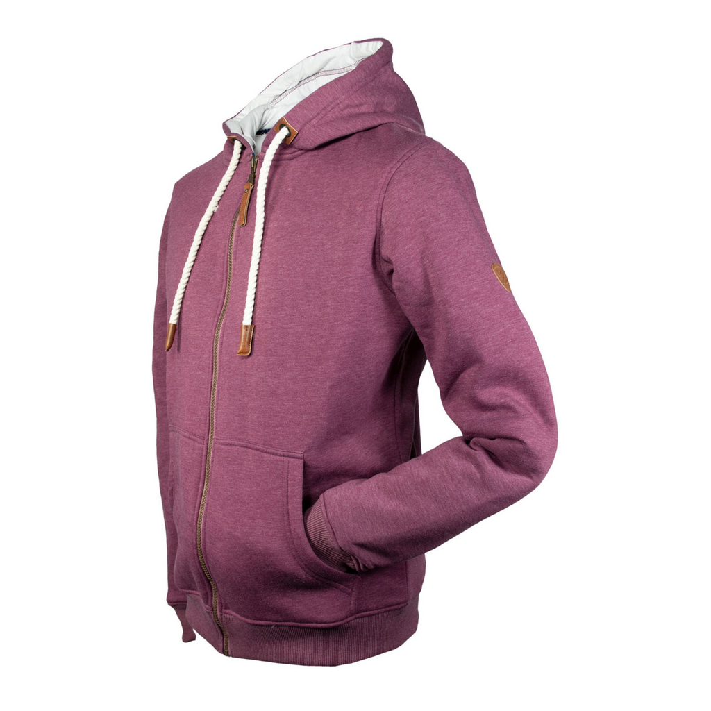 Seitenansicht der Brigg Kapuzenjacke in Melange-Optik