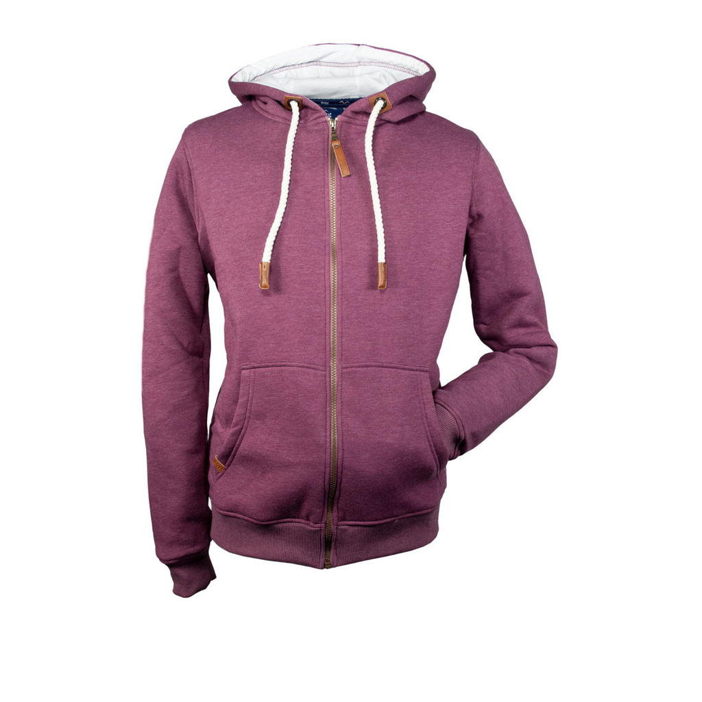 Vorderansicht der Brigg Herren Hoodiejacke in Rot meliert