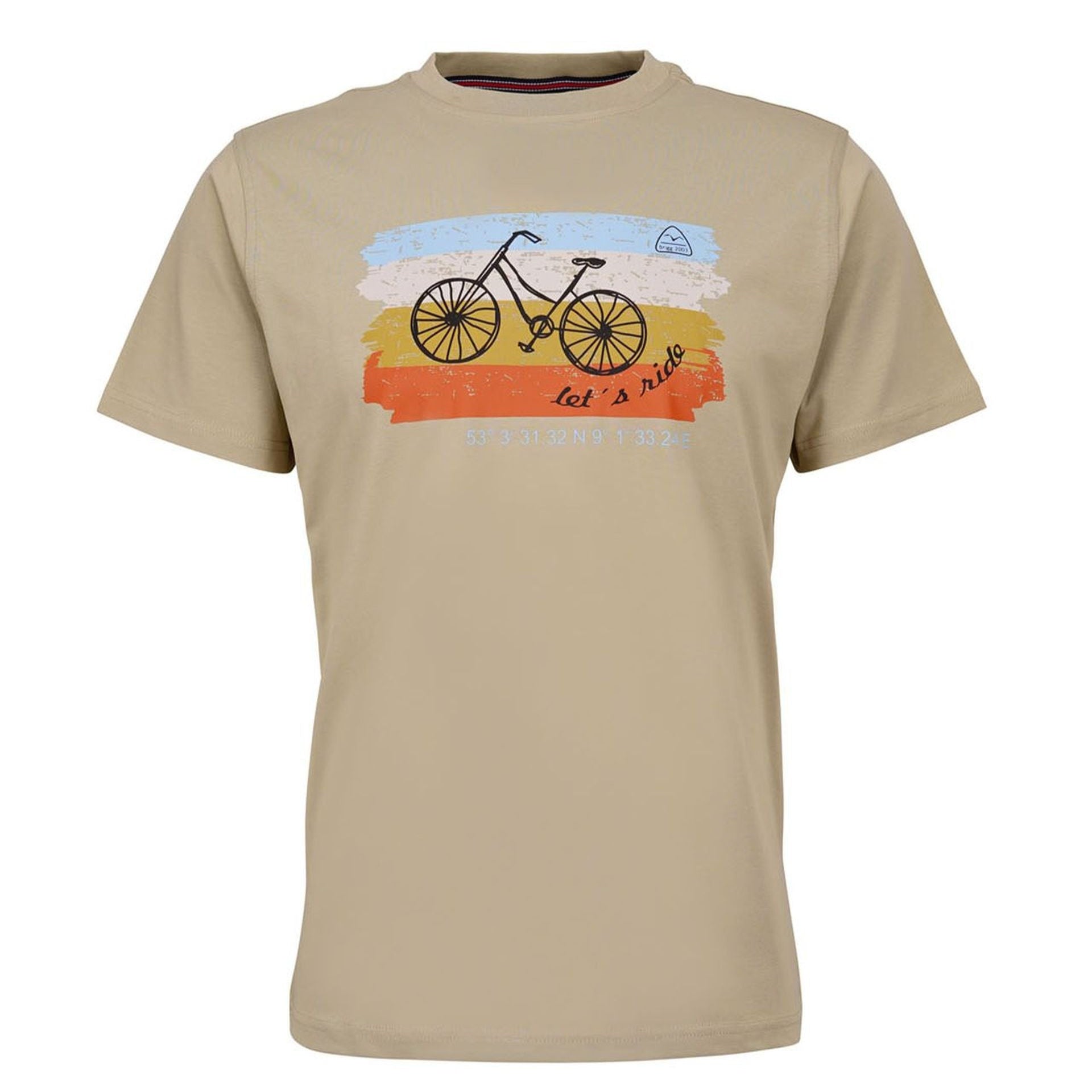 Vorderansicht des Brigg Herren T-Shirts TRAVELBIKE mit Bike-Print