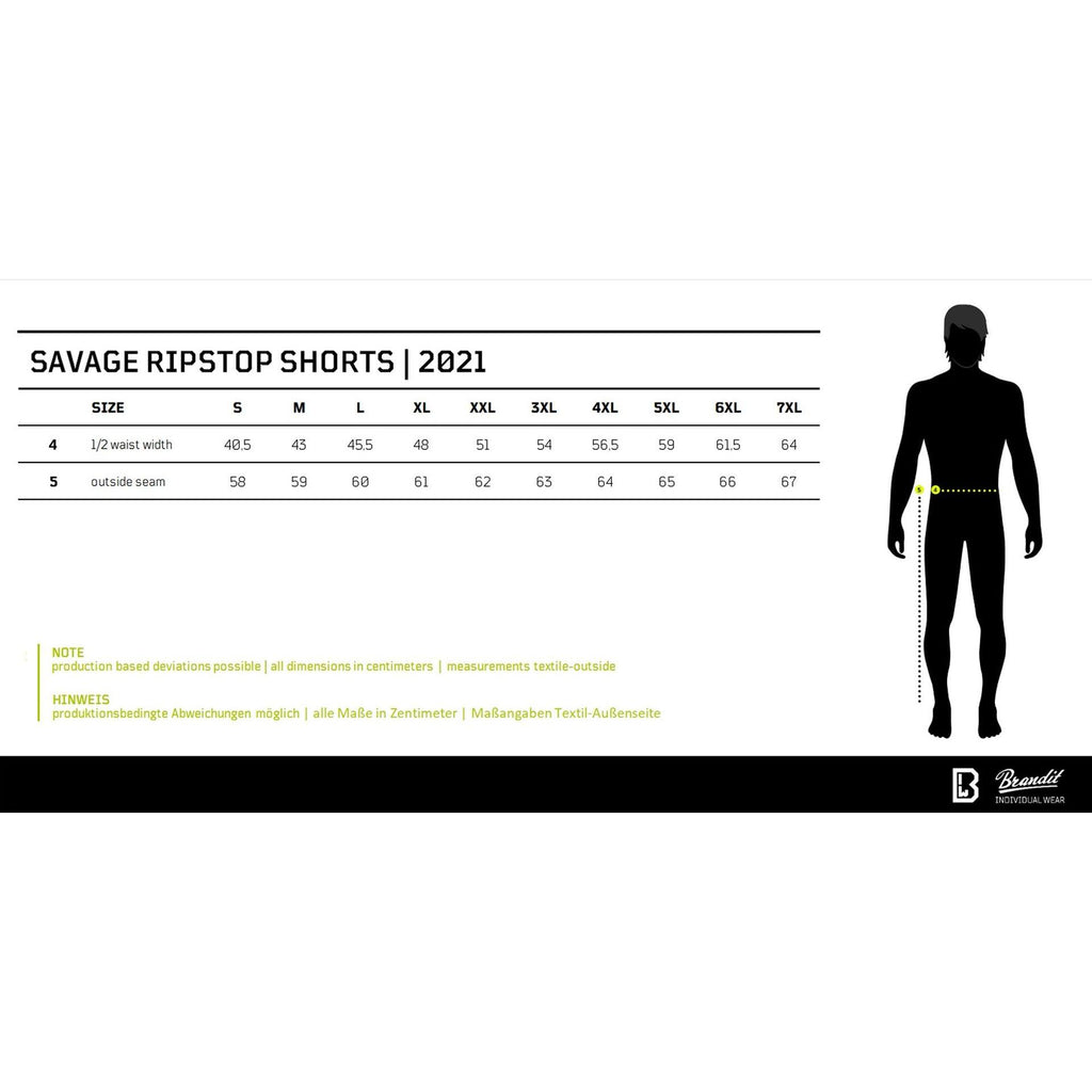 Brandit Savage Ripstop Shorts 2021 olive Herren Shorts Cargoshorts