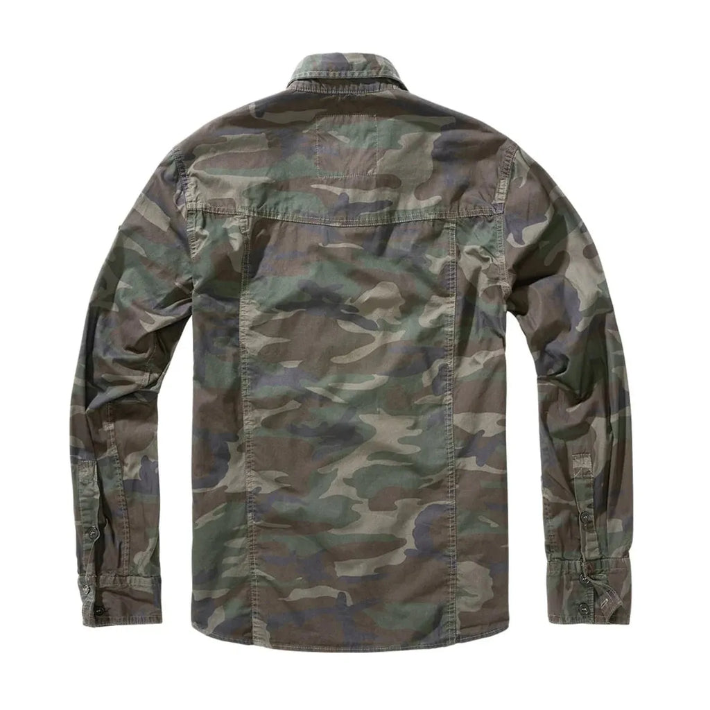 Rückansicht Brandit Slim Fit Hemd in Woodland
