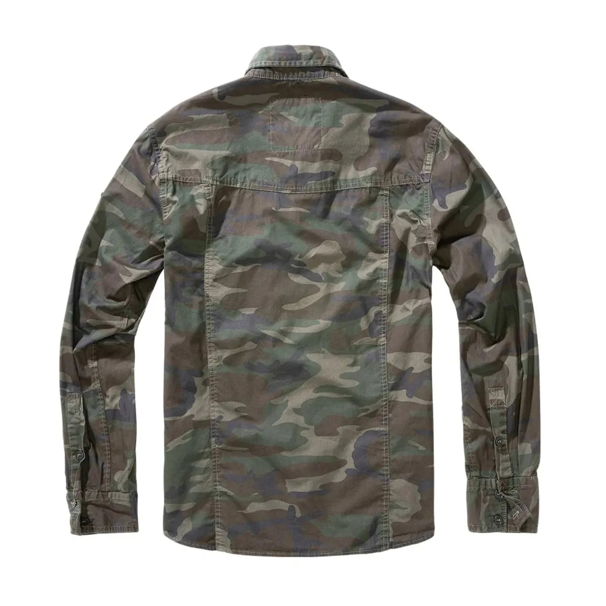 Rückansicht Brandit Slim Fit Hemd in Woodland
