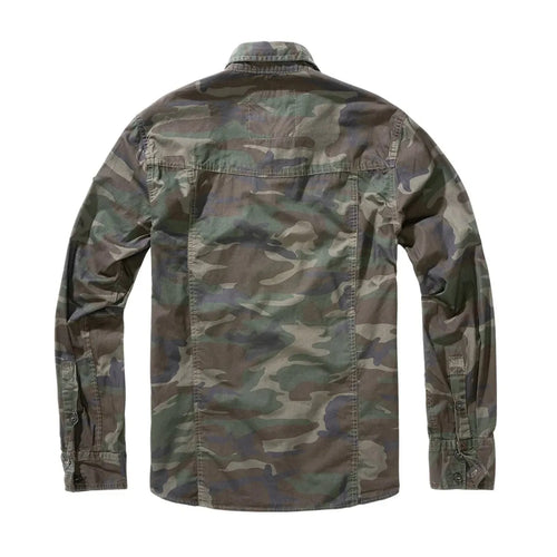 Rückansicht Brandit Slim Fit Hemd in Woodland

