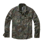 Vorderansicht Brandit Slim Fit Shirt Longsleeve woodland