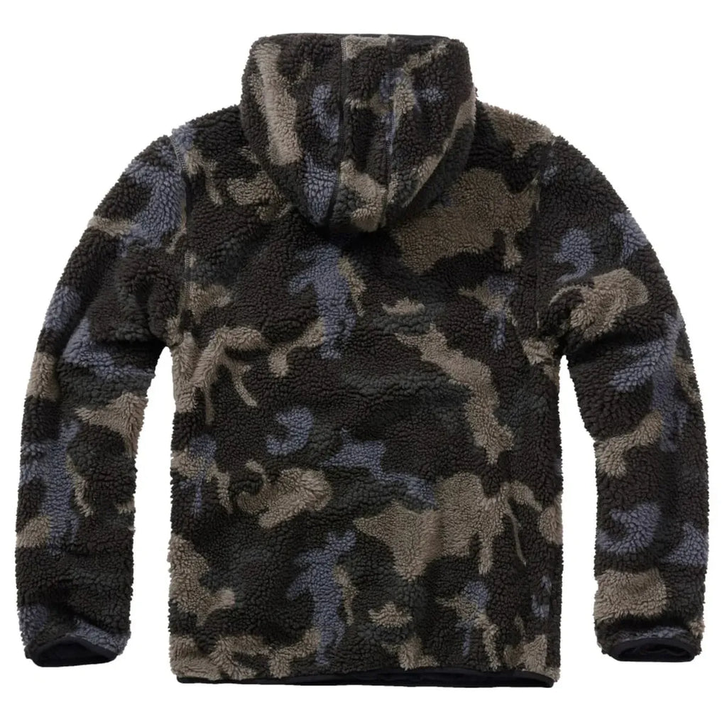 Rückansicht des Brandit Teddyfleece Worker Pullovers mit elastischem Bund