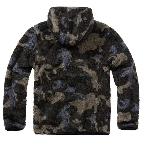 Rückansicht des Brandit Teddyfleece Worker Pullovers mit elastischem Bund