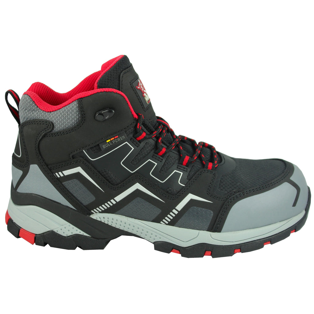 Bullpower 20711 Sicherheitsstiefel S1P Arbeitsschuhe hoch schwarz / grau