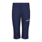 CMP Damen Capri-Trekkinghose in Blau – Vorderansicht mit Reißverschlusstaschen