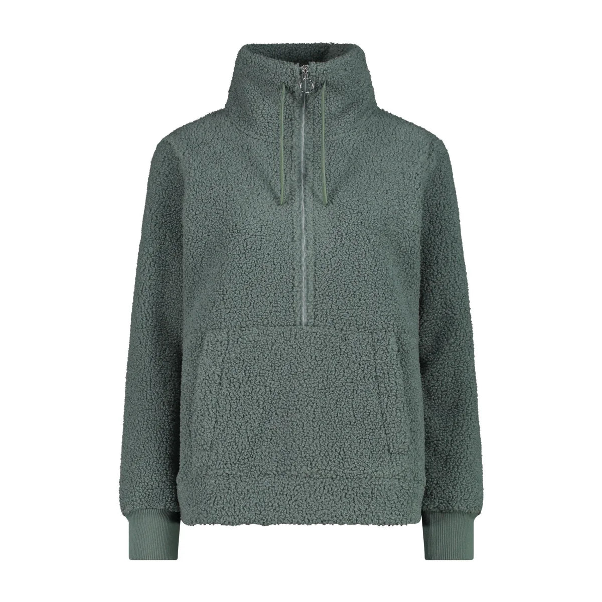Damen HighLoft Fleecepullover mineral mit Half-Zip – Vorderansicht