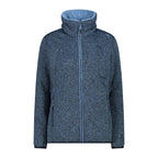Vorderansicht Damen Hybrid Fleecejacke Niagara-Blue mit Reißverschluss
