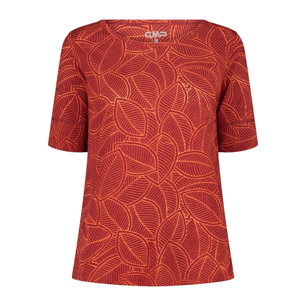 Damen BurnOut T-Shirt in granata – Vorderansicht mit Rundhalsausschnitt